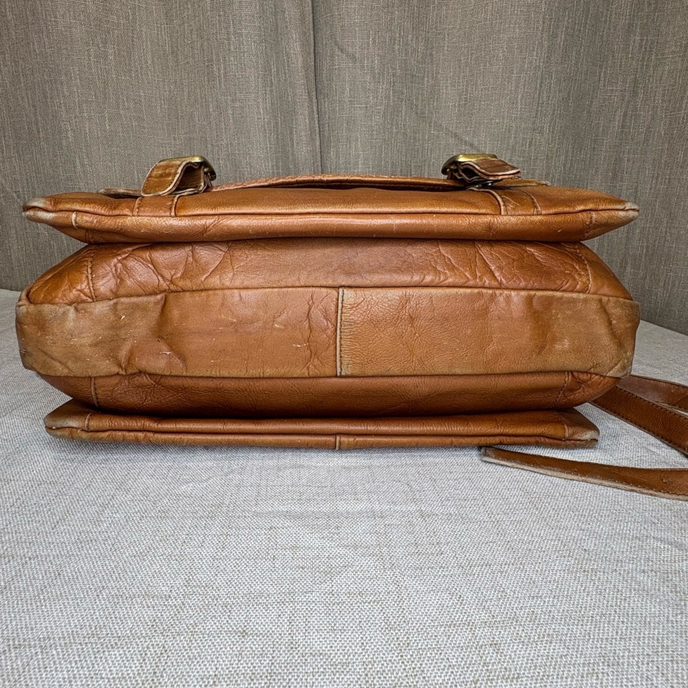 Frye Vintage Leather Flap Top Briefcase Messenger Bag - Picture 9 of 12